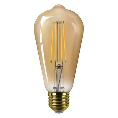 Philips Vintage LED filament žárovka E27 ST64 5,8W 640lm 2200K stmívatelná, zlatá