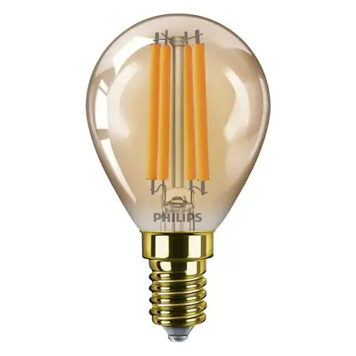 Philips LED filament žárovka E14 P45 6W (40W) 470lm 1800K nestmívatelná, jantarová