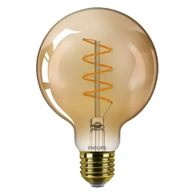 Philips LED filament žárovka E27 G95 5,5W (40W) 470lm 2200K stmívatelná, jantarová