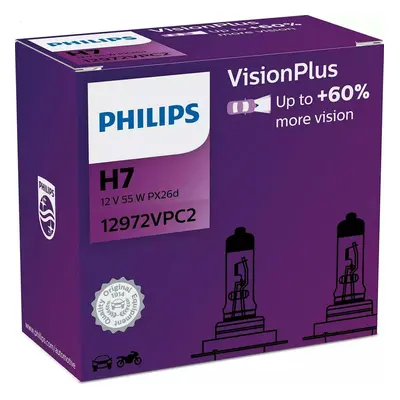 Philips H7 12V 55W PX26d Vision Plus +60% 2ks 12972VPC2