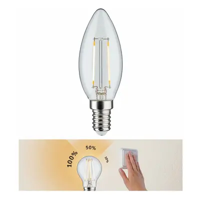 PAULMANN LED svíčka 2,5W E14 čirá 230 V 3-krokové-stmívatelné 285.72 P 28572