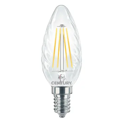 CENTURY LED FILAMENT SVÍČKA TWIST ČIRÁ 4W E14 2700K 470Lm 360d 35x98mm IP20 CEN INTOR-041427