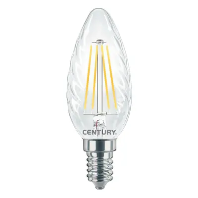 CENTURY LED FILAMENT SVÍČKA TWIST ČIRÁ 4W E14 4000K 470Lm 360d 35x98mm IP20 CEN INTOR-041440