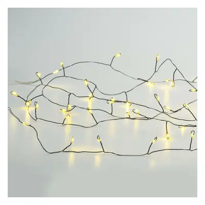 ACA Lighting 50 LED dekorační řetěz, WW, černý měďený kabel na baterie 3XAA IP20 2.5m+30cm, 3W 