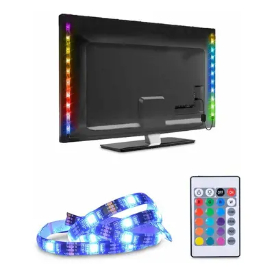 Solight LED RGB pásek pro TV, 2x 50cm, USB, vypínač, dálkový ovladač WM504