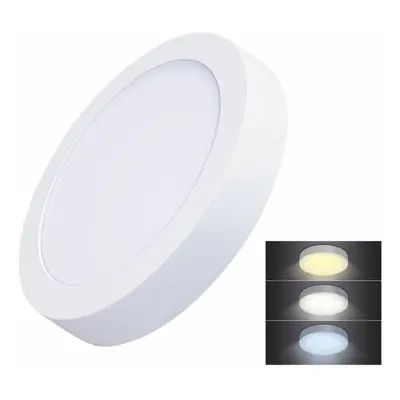 Solight LED mini panel CCT, přisazený, 18W, 1530lm, 3000K, 4000K, 6000K, kulatý WD172