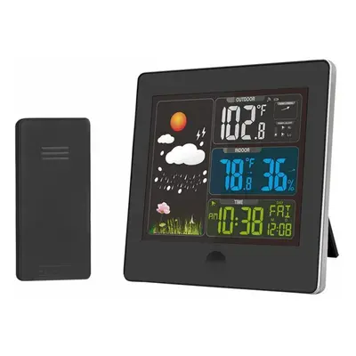 Solight meteostanice, barevný LCD, teplota, vlhkost,RCC, černá TE80