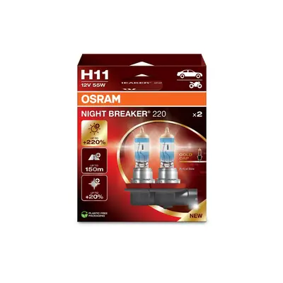 OSRAM H11 12V 55W PGJ19-2 NIGHT BREAKER 220 +220% 2ks 64211NB220-2HB