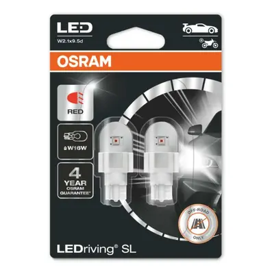 OSRAM LED W16W 921DRP-02B RED 12V 2W W2.1x9.5d PREMIUM