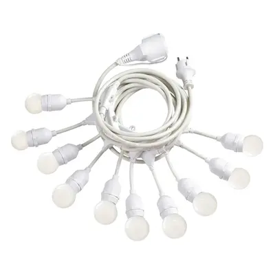 Venkovní závěsný světelný řetěz Ideal Lux Fiesta SP10 Bianco 246802 E27 10x15W IP44 60,5cm bílý