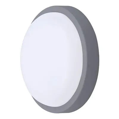 Solight LED venkovní osvětlení kulaté, 13W, 910lm, 4000K, IP54, 17cm, šedá barva WO745-G