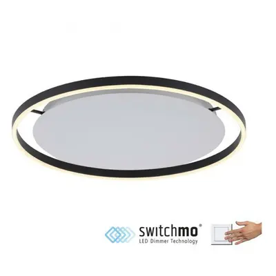 LEUCHTEN DIREKT is JUST LIGHT LED stropní svítidlo antracit, kruhové, pr.60cm, stmívatelné, Swit