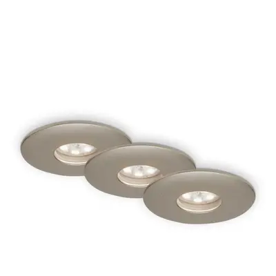 BRILONER 3ks sada LED vestavné svítidlo, pr. 4,5 cm, 1,8 W, matný nikl IP44 BRI 7240-032