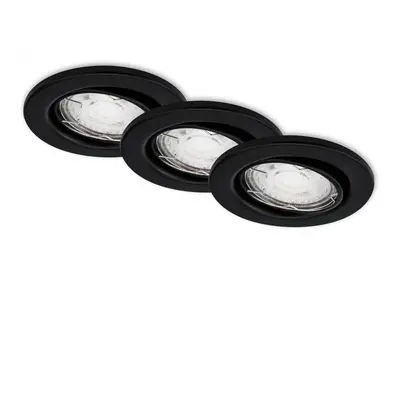 BRILONER 3ks LED vestavné svítidlo, pr. 8,6 cm, 5 W, černá BRI 7147-035