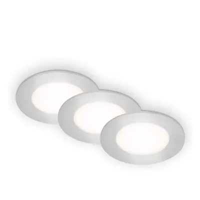 BRILONER LED vestavná svítidla 3ks sada, pr.8,6 cm, 3x LED, 3 W, 350 lm, matný chrom BRI 7125-43