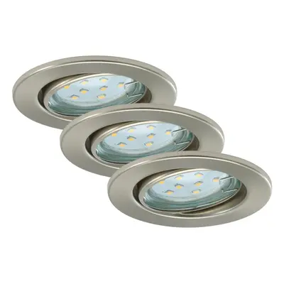 BRILONER 3ks sada LED vestavné svítidlo, pr. 8,6 cm, 3 W, matný nikl BRI 7225-032