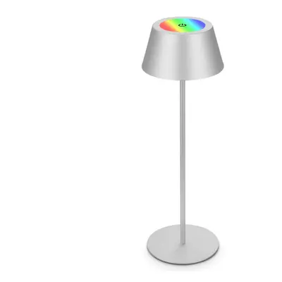 BRILONER LED RGB nabíjecí stolní lampa 38 cm 2W 200lm chrom IP44 BRILO 7466018