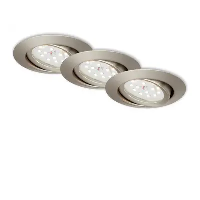 BRILONER 3ks sada LED vestavné svítidlo, pr. 8,2 cm, 3,5 W, matný nikl BRI 7172-032