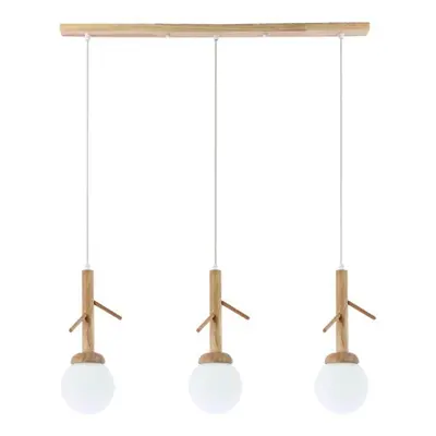 ACA Lighting závěsné svítidlo 3XE14 FLORESTA dřevo 80X15XH180CM EF93573P