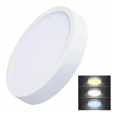 Solight LED mini panel CCT, přisazený, 24W, 1800lm, 3000K, 4000K, 6000K, kulatý WD174