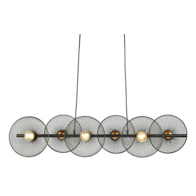 ACA Lighting závěsné svítidlo 6XE27 černý kov 103X35XH119CM KOBE HL45846P103B