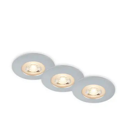 BRILONER LED vestavná svítidla, pr.9 cm, 3x LED, 5 W, 480 lm, matný chrom IP65 BRI 7044-034