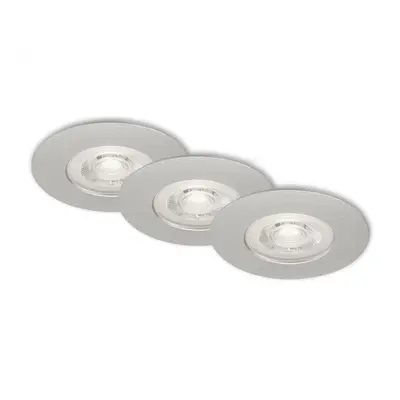 BRILONER 3ks sada LED vestavné svítidlo, pr. 9 cm, 5 W, matný chrom BRI 7046-034