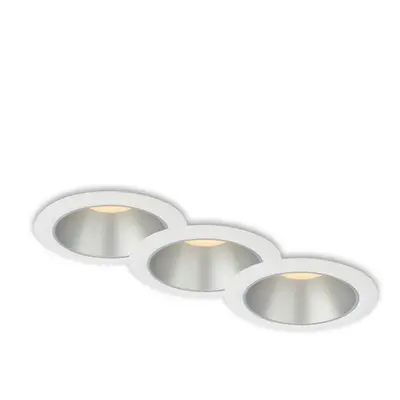 BRILONER LED vestavná svítidla sada, pr.9,5 cm, 3x LED, 4,9 W, 480 lm, bílé-stříbrná BRI 7041-03