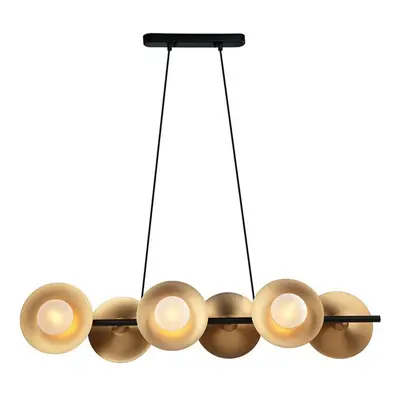 ACA Lighting závěsné svítidlo 6XG9 měď/černý kov + sklo 100X27XH118CM LAYLA HL4326P100BB