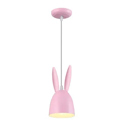 ACA Lighting dětské závěsné svítidlo 1XE27 růžové D12XH100CM BUNNY ZM71P12P