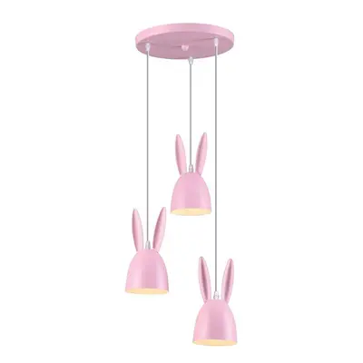 ACA Lighting dětské závěsné svítidlo 3XE27 růžové META D35XH100CM BUNNY ZM73P35P