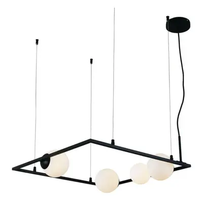 ACA Lighting závěsné svítidlo 4XG9 QUADRO černá kov + bílá 58X58X120CM OD91584PB