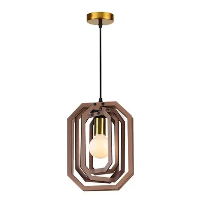 ACA Lighting závěsné svítidlo 1XE27 světle hnědá kůže MDF D24XH100CM TRITON ZM391P24WLL