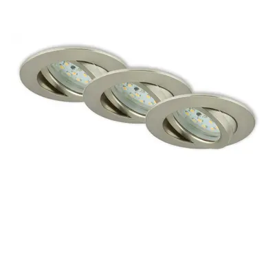 BRILONER 3ks sada LED vestavné svítidlo, pr. 8,2 cm, 6,5 W, matný nikl BRI 7296-032