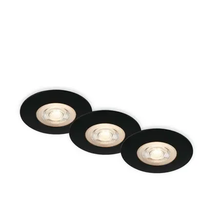 BRILONER LED vestavná svítidla, pr.9 cm, 3x LED, 5 W, 480 lm, černá IP65 BRI 7044-035