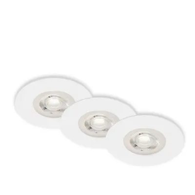 BRILONER LED vestavná svítidla, pr.9 cm, 3x LED, 4,9 W, 480 lm, bílé IP44 BRI 7036-036