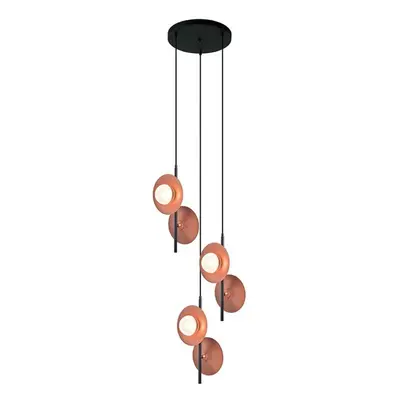 ACA Lighting závěsné svítidlo 6XG9 měď/černý kov + sklo 52X52XH138CM HYDRA HL4306P53BC