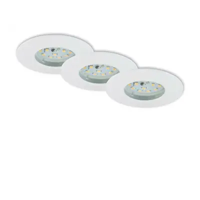 BRILONER 3ks sada LED vestavné svítidlo, pr. 7,5 cm, bílé IP44 BRI 7204-036