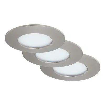 BRILONER 3ks sada LED vestavné svítidlo, pr. 8,5 cm, 4,9 W, matný nikl IP44 BRI 7113-432