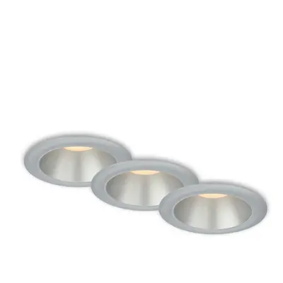 BRILONER LED vestavná svítidla sada, pr.9,5 cm, 3x LED, 4,9 W, 480 lm, matný chrom IP44 BRI 7041