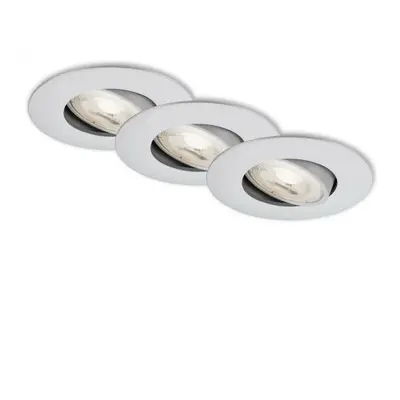 BRILONER 3ks sada LED vestavné svítidlo, pr. 9 cm, nastavitelné, 5 W, matný chrom BRI 7048-034