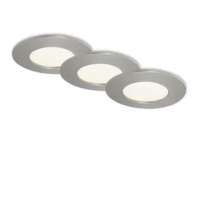 BRILONER 3ks sada LED vestavné svítidlo, pr. 8,5 cm, 4,8 W, matný nikl IP44 BRI 7282-032