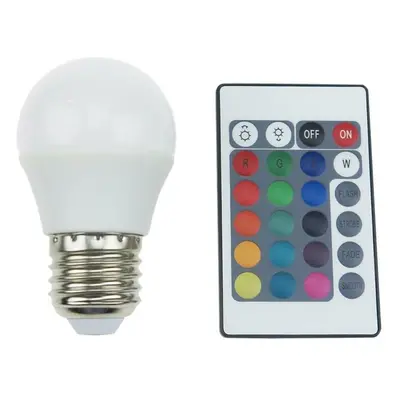 ACA Lighting LED SMD BALL E27 230V 4W IR RGB+3000K 120st. 300Lm Ra80 G45427RGBWN