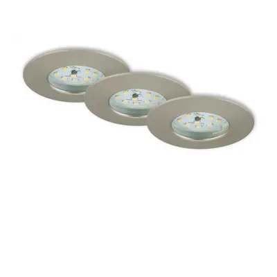 BRILONER 3ks sada LED vestavné svítidlo, pr. 7,5 cm, 5,5 W, matný nikl IP44 BRI 7231-032