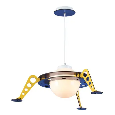 ACA Lighting dětské závěsné svítidlo 1XE27 SPACESHIP MDF D61XH100CM NASA ZM681P61