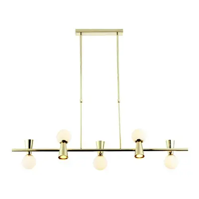 ACA Lighting závěsné svítidlo 5xG9+5xGU10 KIMOLOS zlatá kov + bílá 120X26X120CM OD94205PG