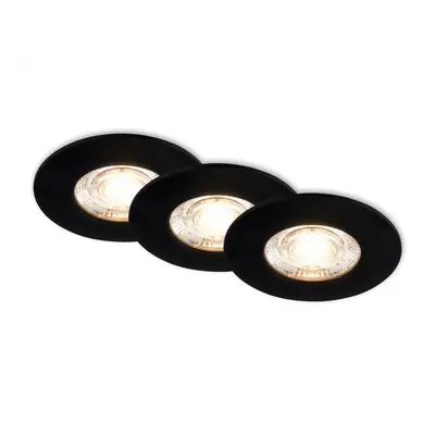 BRILONER 3ks sada LED vestavné svítidlo, 6,5 cm, 3x 3,6W, 350lm, černá BRI 7606035