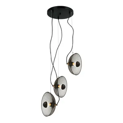 ACA Lighting závěsné svítidlo 3XE27 černý kov D31XH115CM KOBE HL45843P40B