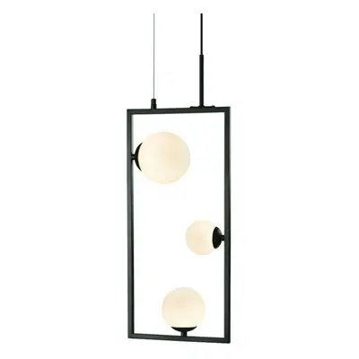 ACA Lighting závěsné svítidlo 3XG9 QUADRO černá kov + bílá 25X12X120CM OD91253PB