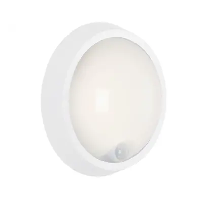 BRILONER LED venkovní svítidlo s čidlem, pr. 17 cm, 12 W, bílé IP44 BRILO 3352-016